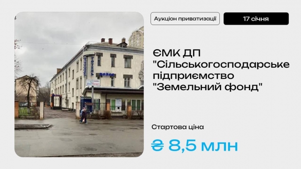 Про приватизаційний аукціон з продажу єдиного майнового комплексу державного підприємства «Сільськогосподарське підприємство «Земельний фонд»